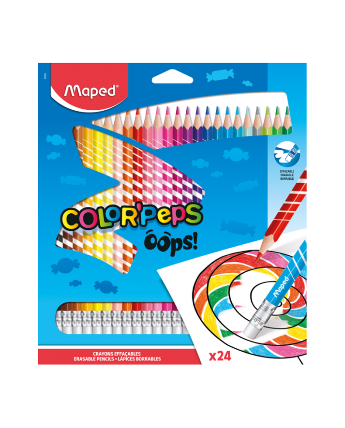 Le Libr'air - Boite De 24 Crayons De Couleur Effaçables Color'Peps MAPED - Tunisie