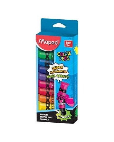 Le Libr'air - Paquet De 12 Tubes De Gouache Color'peps MAPED - Tunisie Le Libr'air - Paquet De 12 Tubes De Gouache Color'peps MAPED - Tunisie