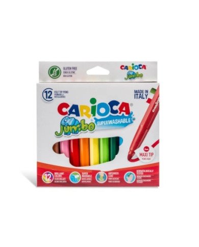 Le Libr'air - Boite 12 Feutres Jumbo Super Lavable CARIOCA - Tunisie Le Libr'air - Boite 12 Feutres Jumbo Super Lavable CARIOCA - Tunisie