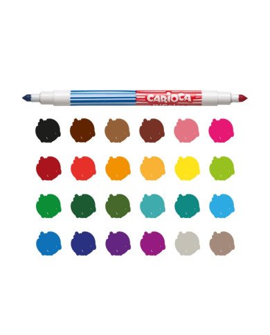 Le Libr'air - Paquet De 12 Feutres A Double Pointe Bicolore CARIOCA - Tunisie Le Libr'air - Paquet De 12 Feutres A Double Pointe Bicolore CARIOCA - Tunisie