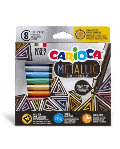 Le Libr'air - Paquet De 8 Feutres Couleur Métallique A Pointe Fine CARIOCA - Tunisie Le Libr'air - Paquet De 8 Feutres Couleur Métallique A Pointe Fine CARIOCA - Tunisie
