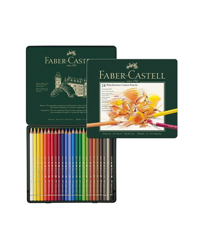 Le Libr'air - Boîte Métal 24 Crayons Polychromos Faber Castell - Tunisie