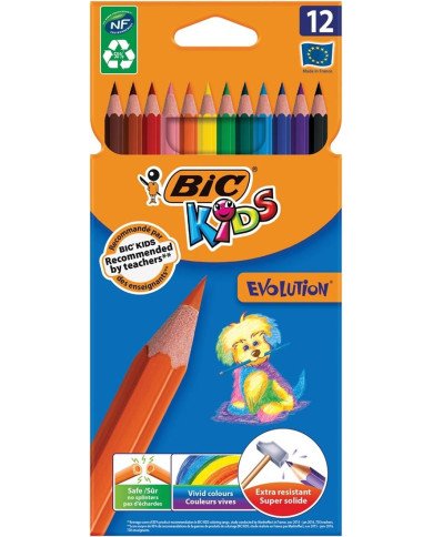 Le Libr'air - Pochette De 12 Crayons De Couleur BIC Kids Evolution - Tunisie
