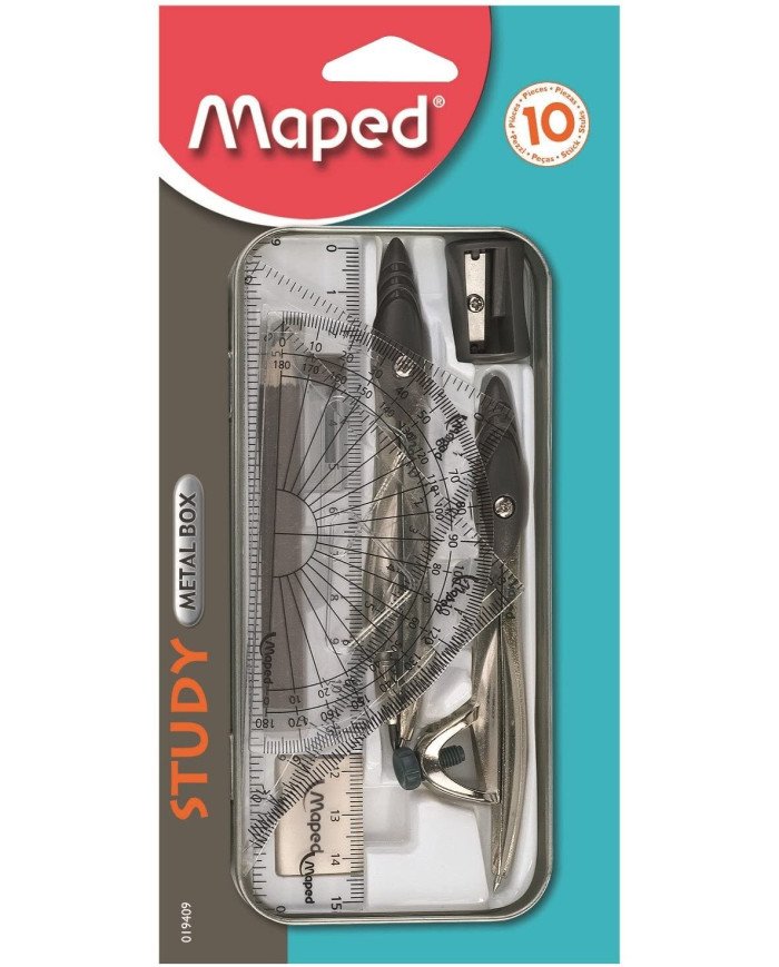 Le Libr'air - Boite Géométrique 10 Pièces Study MAPED - Tunisie