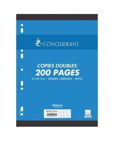 Le Libr'air - Copies Doubles Perforées Blanches A4 200 Pages Seyes 70g Conquérant - Tunisie Le Libr'air - Copies Doubles Perforées Blanches A4 200 Pages Seyes 70g Conquérant - Tunisie