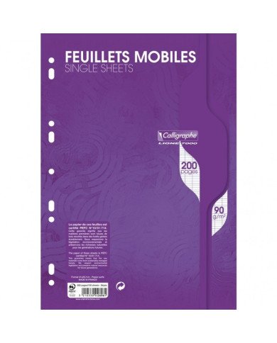 Le Libr'air - 200 Feuilles Mobiles Grands Carreaux 21X29,7Cm - 90G - Calligraphe - Tunisie Le Libr'air - 200 Feuilles Mobiles Grands Carreaux 21X29,7Cm - 90G - Calligraphe - Tunisie