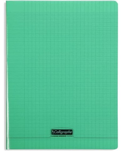 Le Libr'air - Cahier 24X32 Couverture Plastique Vert 96P Grands Carreaux 90G Calligraphe - Tunisie
