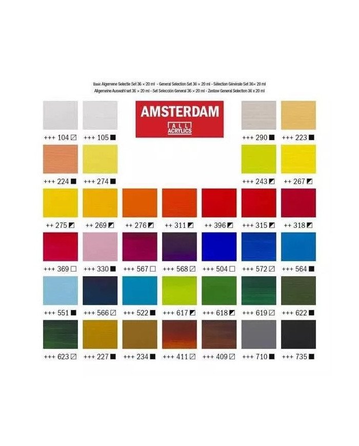 Le Libr'air - Set d’acryliques série Standard 36 x 20 ml - Amsterdam - Tunisie