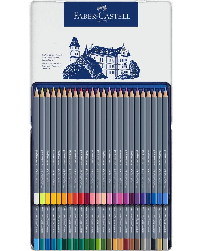 Le Libr'air - Boîte métal de 48 crayons aquarellables Goldfaber Aqua - Faber Castell - Tunisie