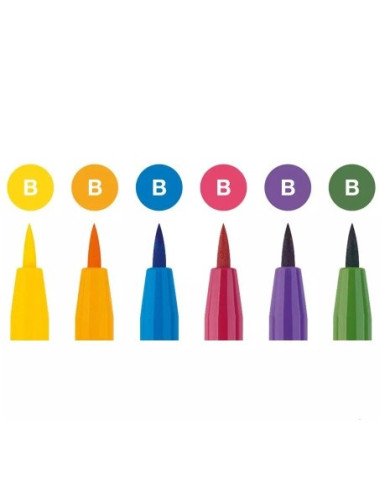 Pochette 6 feutres Pitt Couleurs Basiques - Faber Castell