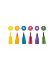 Pochette 6 feutres Pitt Couleurs Basiques - Faber Castell