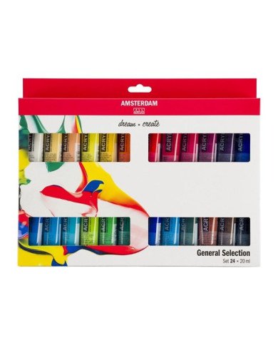 Set d’acryliques série Standard 24 x 20 ml - Amsterdam Set d’acryliques série Standard 24 x 20 ml - Amsterdam