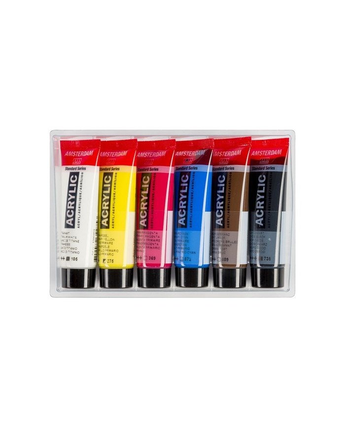 Set d’acryliques série Standard 6 x 20 ml - Amsterdam Set d’acryliques série Standard 6 x 20 ml - Amsterdam