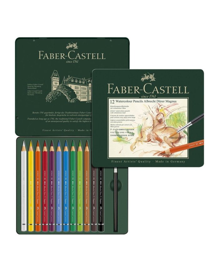 Boîte Métal 12 crayons De Couleurs Aquarellables Faber-Castell