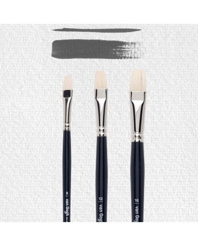 Set De 3 Pinceaux Plats : 8,12,16 - Soies De Porc Série 210 VAN GOGH