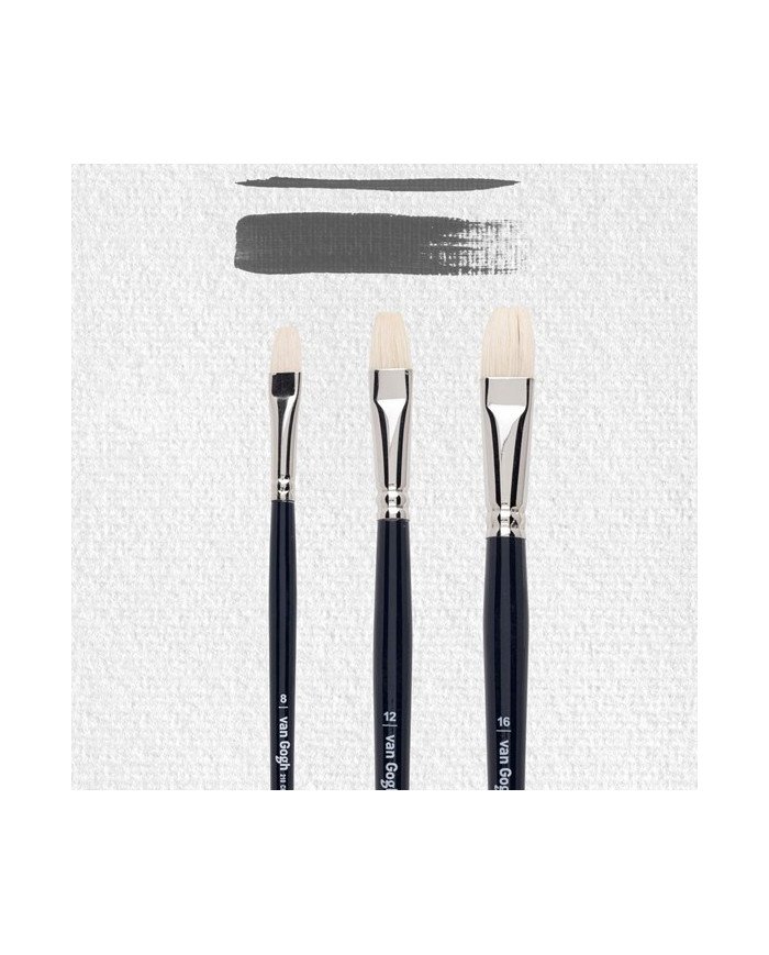 Set De 3 Pinceaux Plats : 8,12,16 - Soies De Porc Série 210 VAN GOGH