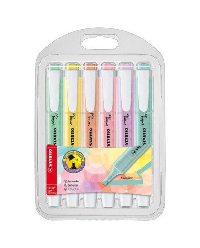 Pochette De 6 Surligneurs Stabilo Swing Cool Pastel