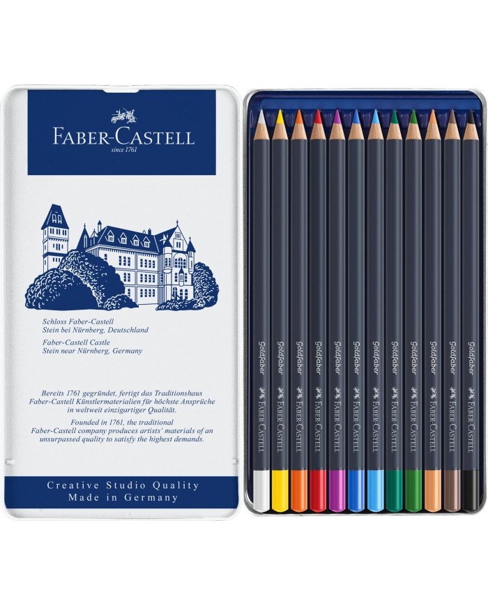 Le Libr'air - Boite Métal 12 Crayons de Couleur Goldfaber - Faber Castell - Tunisie