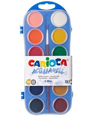 Aquarelle De 12 Pastilles Diamètre 30MM CARIOCA Aquarelle De 12 Pastilles Diamètre 30MM CARIOCA
