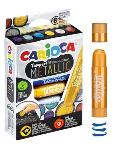 Etui De 6 Stick Gouache Temperello Métallic CARIOCA
