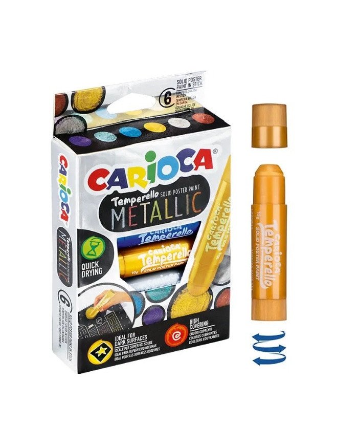 Etui De 6 Stick Gouache Temperello Métallic CARIOCA