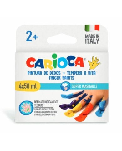 Set De 4 Peintures A Doigts 4*50ML CARIOCA