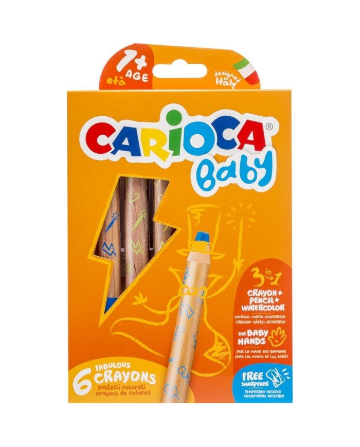 Paquet Crayons De Couleur Baby 3 En 1 CARIOCA Paquet Crayons De Couleur Baby 3 En 1 CARIOCA