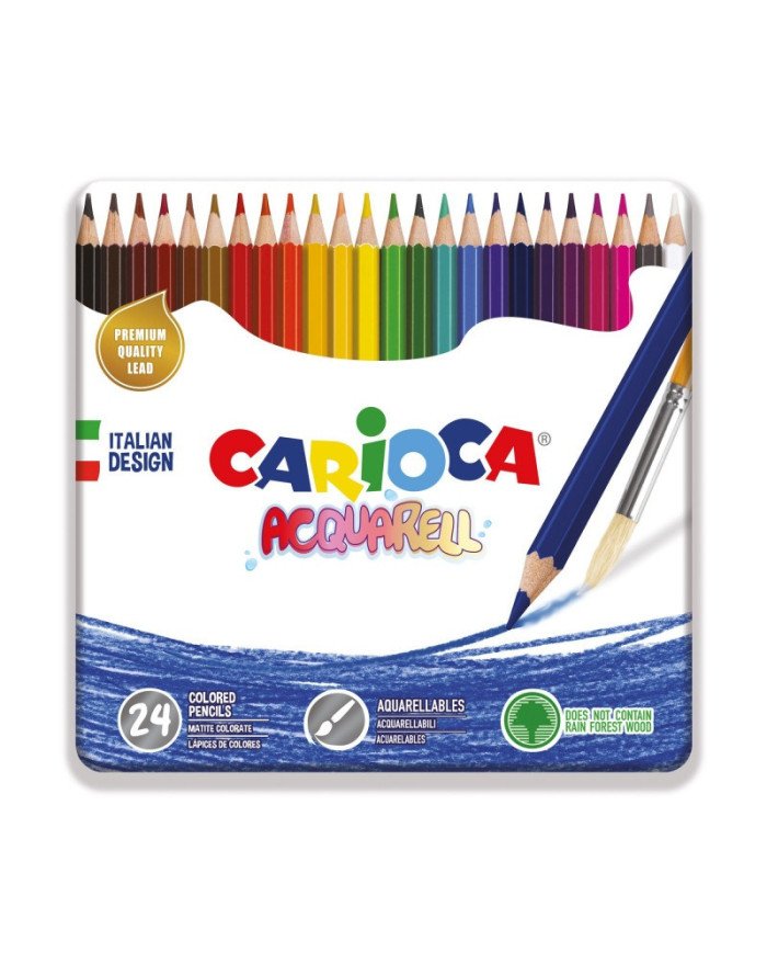 Boite Métal De 24 Crayons Aquarelle CARIOCA