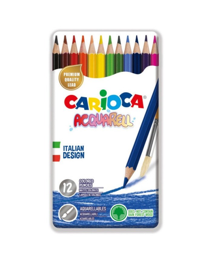 Boite Métal De 12 Crayons Aquarelle CARIOCA