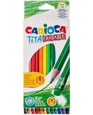 Boite 12 Crayons De Couleur TITA Effaçables CARIOCA