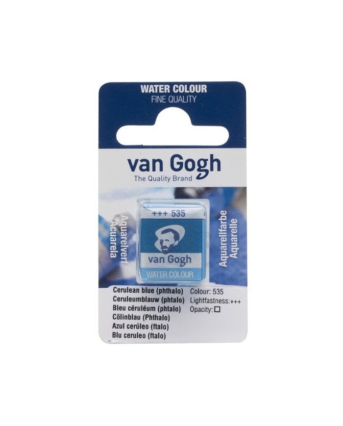 Peinture Aquarelle Fine Demi-Godet - 535 Bleu Céruléum