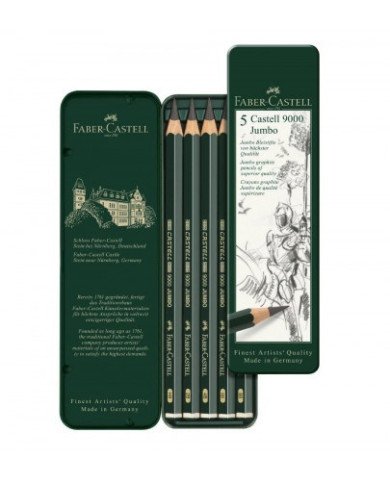 Le Libr'air - Crayon graphite Castell 9000 Jumbo, boîte de 5 - Faber Castell - Tunisie Le Libr'air - Crayon graphite Castell 9000 Jumbo, boîte de 5 - Faber Castell - Tunisie