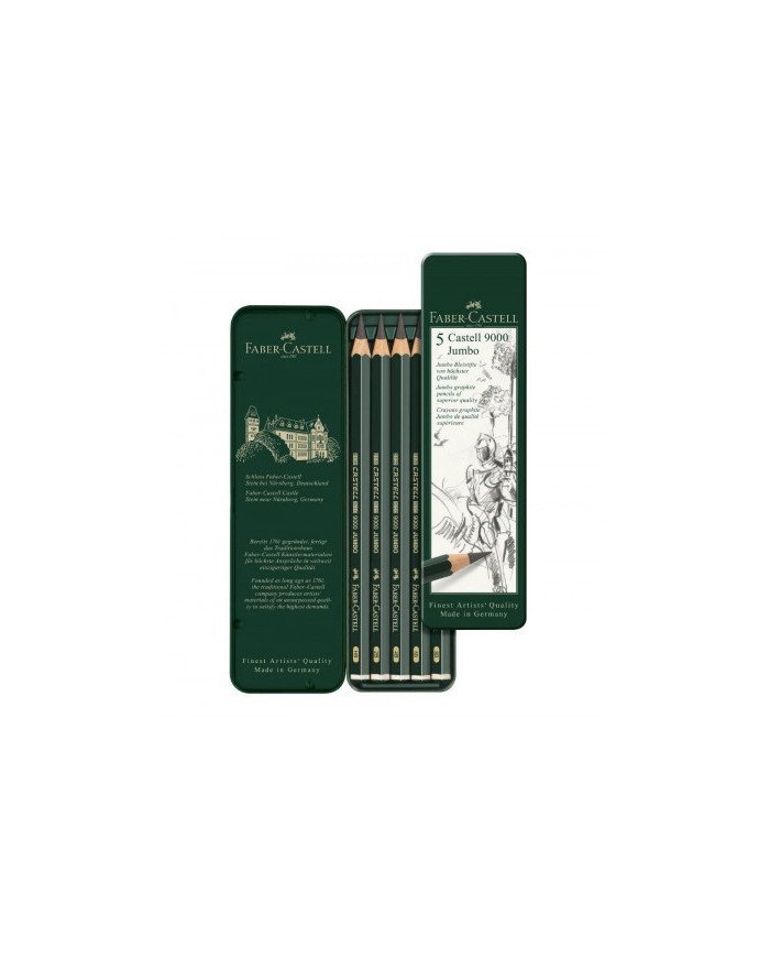 Le Libr'air - Crayon graphite Castell 9000 Jumbo, boîte de 5 - Faber Castell - Tunisie