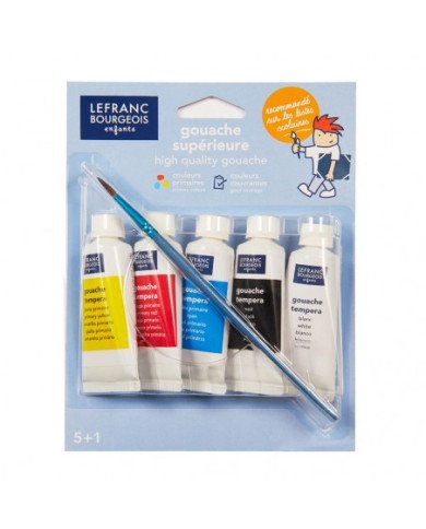 Blister 5 Tubes De Gouache - 20 Ml + 1 Pinceau - Lefranc Bourgeois Blister 5 Tubes De Gouache - 20 Ml + 1 Pinceau - Lefranc Bourgeois
