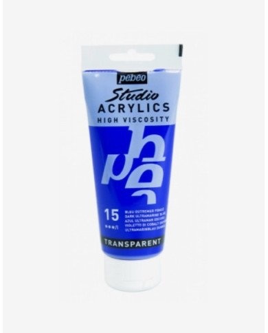 Peinture Acrylique Pébéo Studio - 100 ML - Bleu Outremer Foncé 15