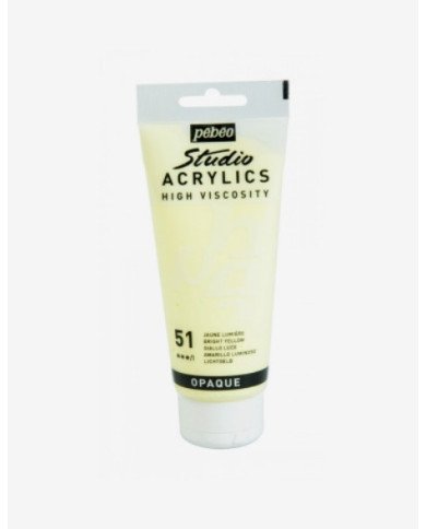 Peinture Acrylique Pébéo Studio - 100 ML - Jaune Lumière 61