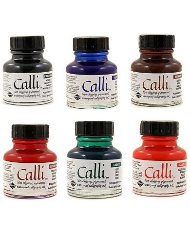 Set De 6 Encre Calligraphie 29,5 ML Calli - Daler-Rowney Set De 6 Encre Calligraphie 29,5 ML Calli - Daler-Rowney