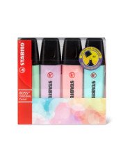 Stabilo Boss Pochette de 4 Surligneurs -Pastel- Pointe Biseautée assortis