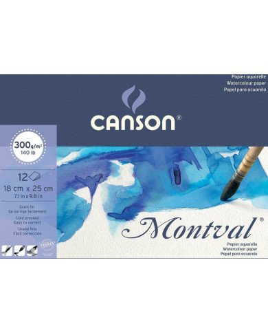 Bloc Montval - 18x25 CM - 300G 12F - Grain Fin CANSON Bloc Montval - 18x25 CM - 300G 12F - Grain Fin CANSON