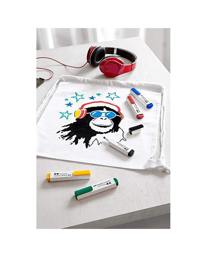 Blister De 5 Marqueurs Pour Tissu Faber Castell