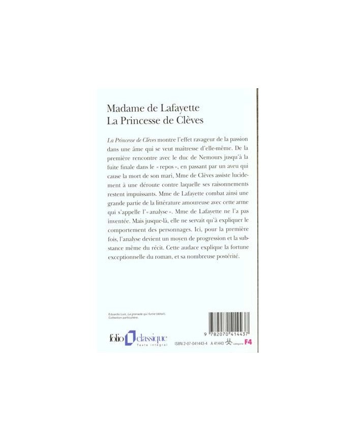 La princesse de Clèves - Madame De La Fayette
