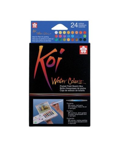 SAKURA KOI Kit De Peinture Aquarelle De Poche - 24 Couleurs