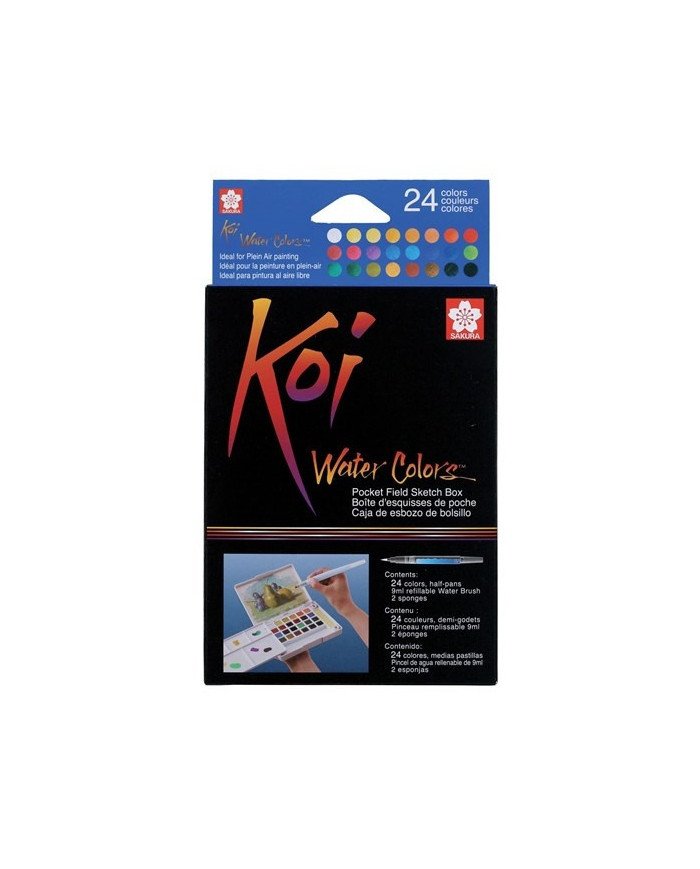 SAKURA KOI Kit De Peinture Aquarelle De Poche - 24 Couleurs