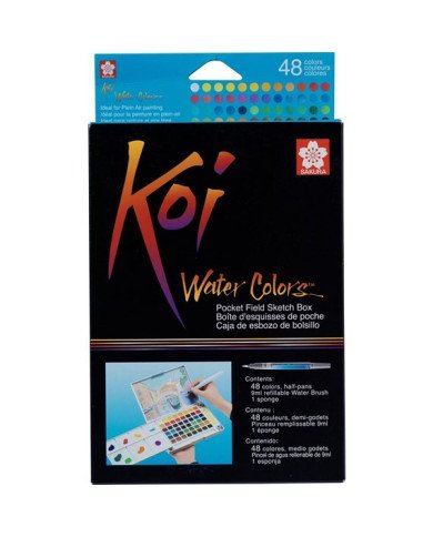 SAKURA KOI Kit De Peinture Aquarelle de Poche - 48 Couleurs