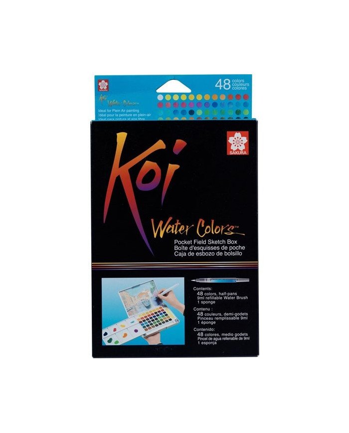 SAKURA KOI Kit De Peinture Aquarelle de Poche - 48 Couleurs