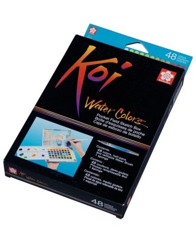 SAKURA KOI Kit De Peinture Aquarelle de Poche - 48 Couleurs