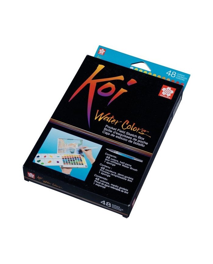 SAKURA KOI Kit De Peinture Aquarelle de Poche - 48 Couleurs