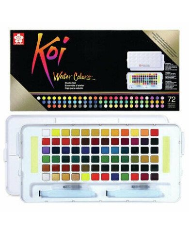 SAKURA KOI Boite de Peinture Aquarelle - 72 Couleurs