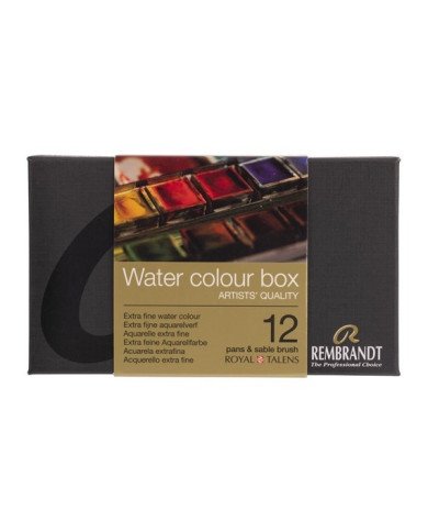 Aquarelle Extra Fine REMBRANDT 12 Couleurs + Pinceau