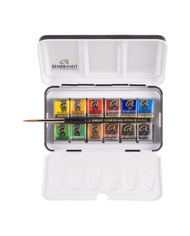 Aquarelle Extra Fine REMBRANDT 12 Couleurs + Pinceau